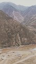 西藏昌都地区澜沧江大峡谷，对面山坡能看到茶马古道
