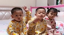 三胞胎兄妹看动画片，意见不一致就开打，太难为人了！