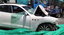 江苏一玛莎拉蒂逆行时速200公里撞上大卡车 2人当场死亡
