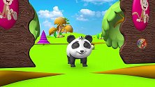 小熊猫盼盼为了找到自己的游乐园跑了好多地方