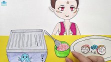 手绘定格动画：给哪吒制作了两块藕饼，哪吒吃得津津有味