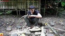热带雨林哥：野外生存第6天，独自面对湿冷天气，生堆火来取取暖