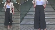 高腰阔腿裤搭高跟鞋,外穿开衫,拉长身高比例,掩盖身体缺陷