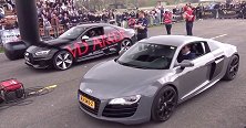 奥迪同门PK，RS5R8小老弟这阵仗搞的大哥都懵了