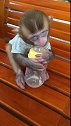 猴宝宝真可爱，边喝奶边睡觉！