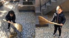 谢杏芳晒儿子扫地视频，意外暴露豪宅外景，竟有单独游乐场