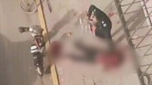 一地血迹！男子开车撞人后与妻子发生争吵 用石头将其当街砸死