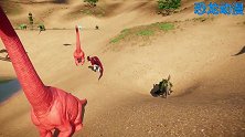 镰刀龙击杀腕龙，霸王龙虐杀它 恐龙动漫