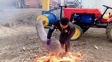独创灭火拖拉机 这一招真绝了！(1)