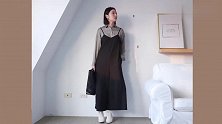 厌烦了每日搭配，就穿连衣裤出门，穿脱方便，小个子轻松驾驭