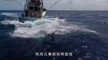 男子在船头海钓，不料剑鱼一跃而起，意外发生了！