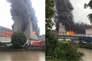 浙江一电池厂房突发大火 黑烟瞬间吞没高楼