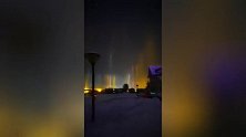 好看！漠河现罕见寒夜光柱