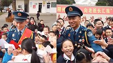“长大我当空降兵！”地震举牌男孩回乡送喜报 小学生簇拥要签名