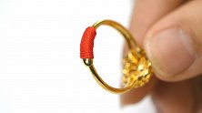 手把手教你开口戒指缠红绳，步骤详细，方法简单，比店里绑的更好