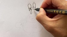 马克笔简笔画：海绵宝宝之蟹老板