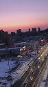 雪后大连星海的夕阳