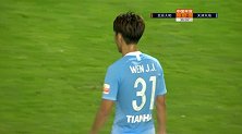 第37分钟天津天海球员文俊杰(U23)黄牌