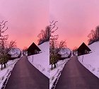 瑞士阿尔卑斯脚下的乡间小镇，夕阳西下，想起了童年放学回家的路