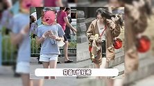 杨幂背影照酷似小糯米，双马尾阳光明媚少女感拉满，母女俩复制粘贴