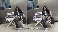 欧阳娜娜最新街拍照，坐在椅子上拍照动作引热议，被指霸气又舒服