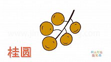 水果简笔画大全，画卡通桂圆简笔画