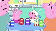 小猪佩奇：乔治穿上宇航服，抱着玩具火箭，这是要当宇航员吗？