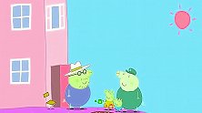 猪爸爸帮小猪佩奇赶跑小鸟，因为小鸟会吃掉种子！