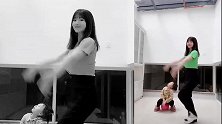 柳岩在家跳舞健身，舞姿曼妙身材傲人，小侄女一旁营业好呆萌