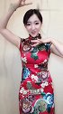 娇俏的小姐姐穿着红色旗袍跳舞美美的