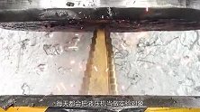 液压机VS实心铁球，它能挡住液压机的碾压吗？一起来见识下吧！