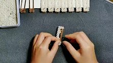 在家做手工加工 方形串珠发夹