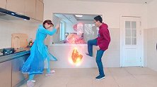 冰雪奇缘魔法美食！艾莎公主的火焰魔法会成功吗？