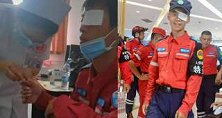 河南新乡：救援小伙眼部撞伤，护士处理完伤口还帮忙剪指甲