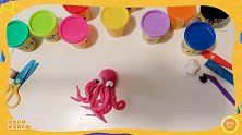 彩泥制作教程，如何制作章鱼，创意手工大全