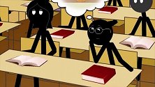 火柴人：学生走神变罗马战士，被老师一棍子敲醒