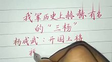 我军历史上赫赫有名的“三杨”还有多少人记得？硬笔手写